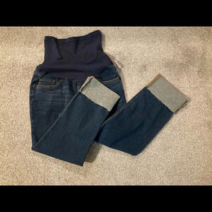 Indigo Blue Maternity Dark Wash Crop Jeans Small